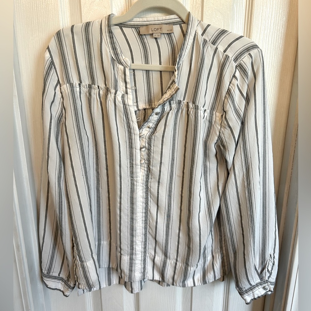 Loft Petite Large Striped Top